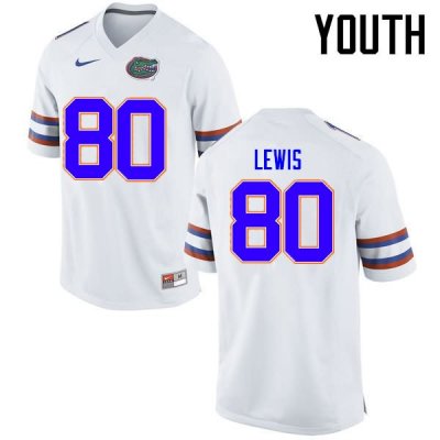 Youth Florida Gators #80 Cyontai Lewis NCAA Nike White Authentic Stitched College Football Jersey ZKQ6062WT